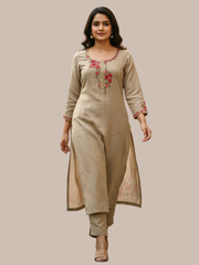 Wool Blend Floral embroidered kurti