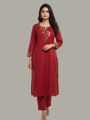 Floral Wool blend embroidered kurti