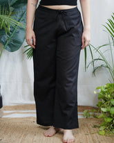 Black Plain Regular Fit Pant