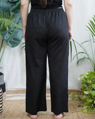 Black Plain Regular Fit Pant
