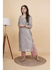 Tanvi Chanderi Embroidered Neck Design Kurti