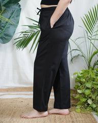 Black Plain Regular Fit Pant