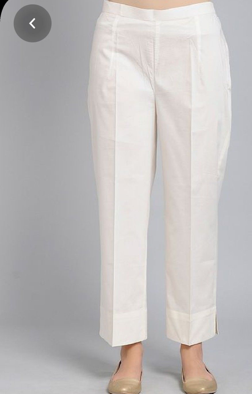 White Plain Regular Fit Pant