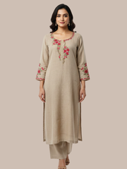 Wool Blend Floral embroidered kurti