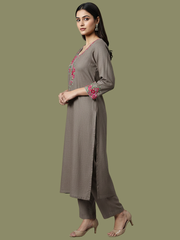 Wool blend stitched kurti with embroidery