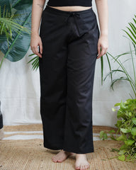 Black Plain Regular Fit Pant