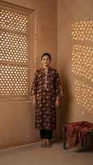 Ruhani Handcrafted printed cotton Kurti with lace