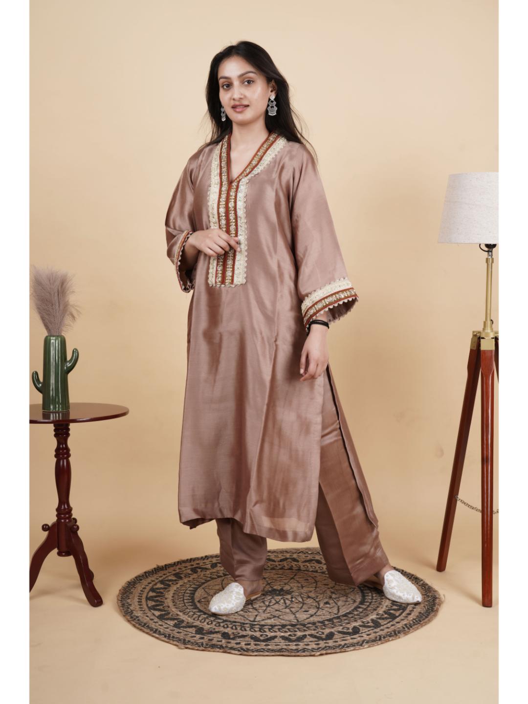 Anika Chanderi Silk Kurti for Women