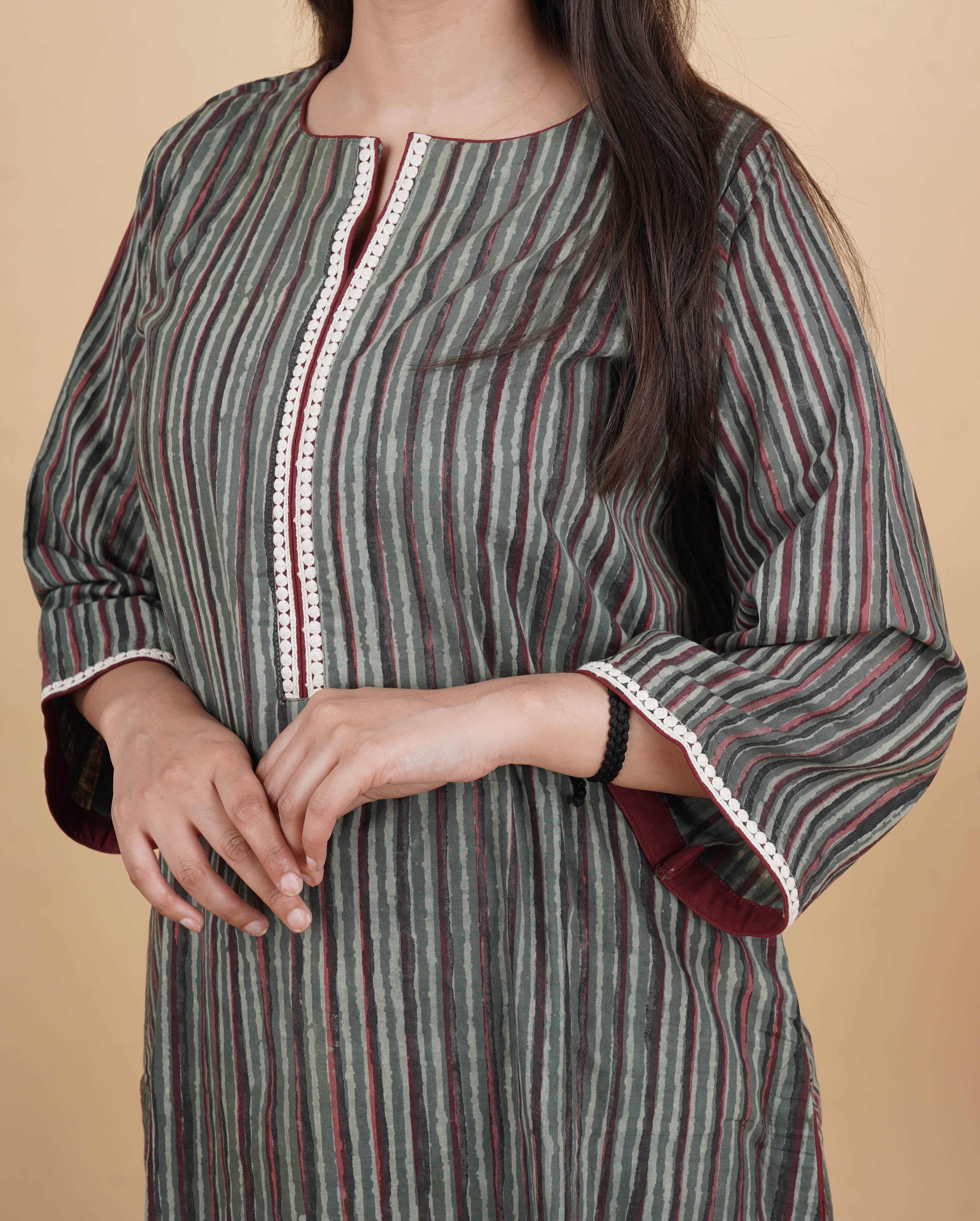 Aranya Handcrafted Ajrakh Kurti