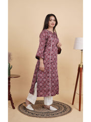 Prakriti Women's Handblock Printed Silk Modal Kurti