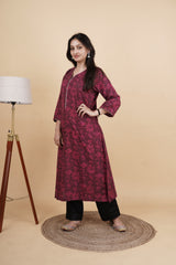 Ruhani Handcrafted printed cotton Kurta Set