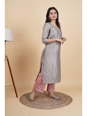 Tanvi Chanderi Embroidered Neck Design Kurti