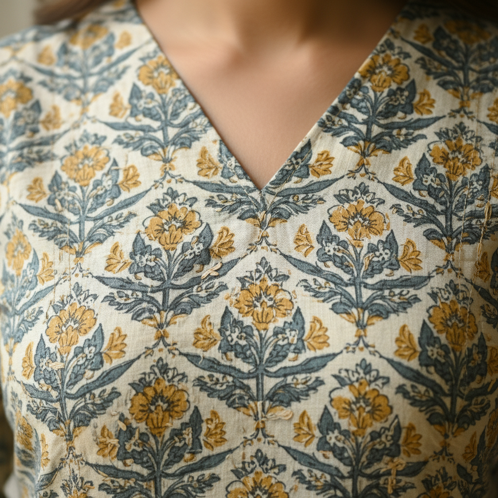 Box pleated cotton dress